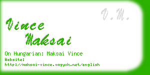 vince maksai business card